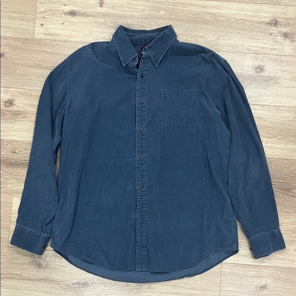 Croft & Barrow Dark Blue Corduroy Flannel Shirt